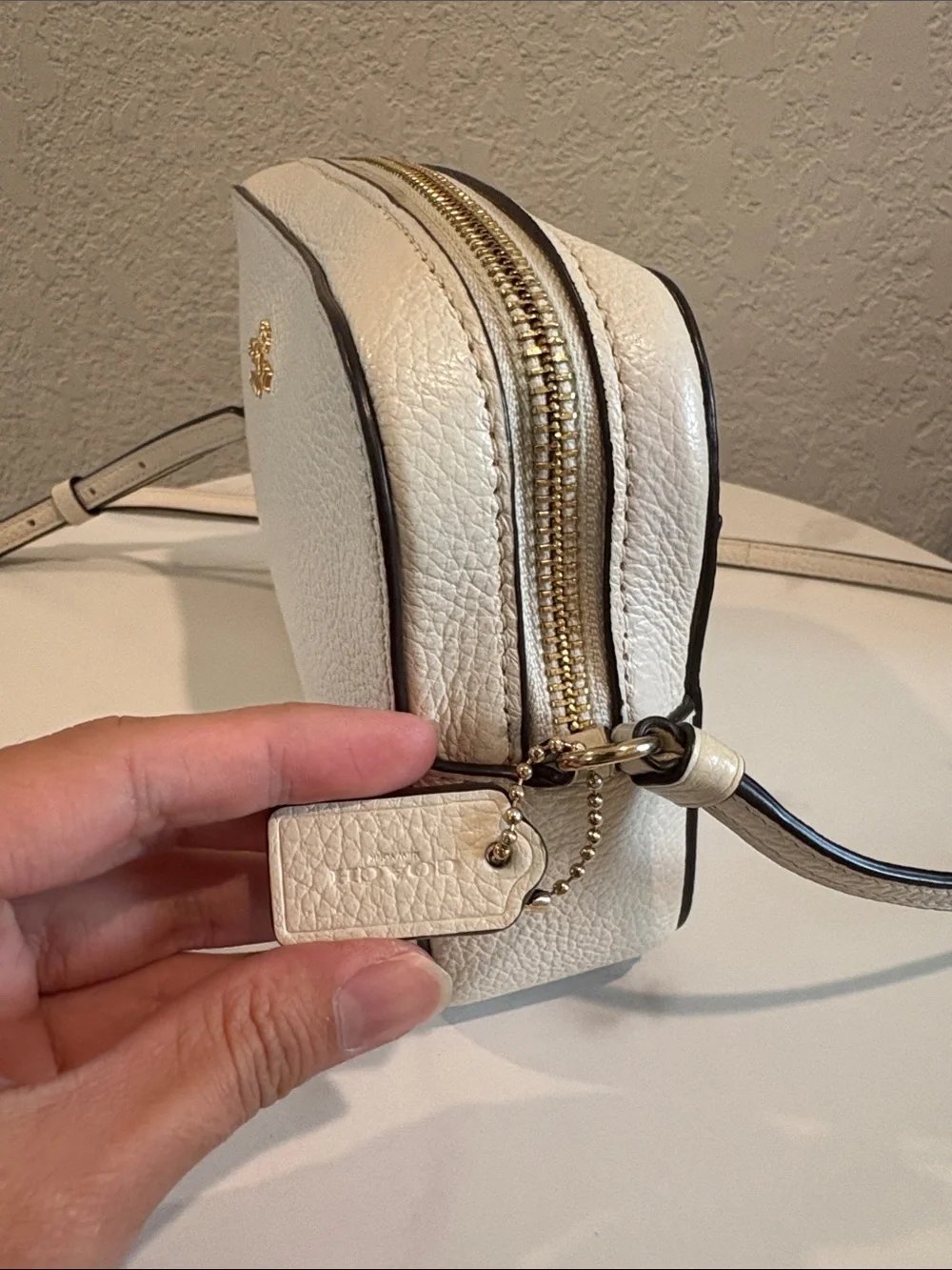 Coach Chalk Pebbled Leather Crossbody